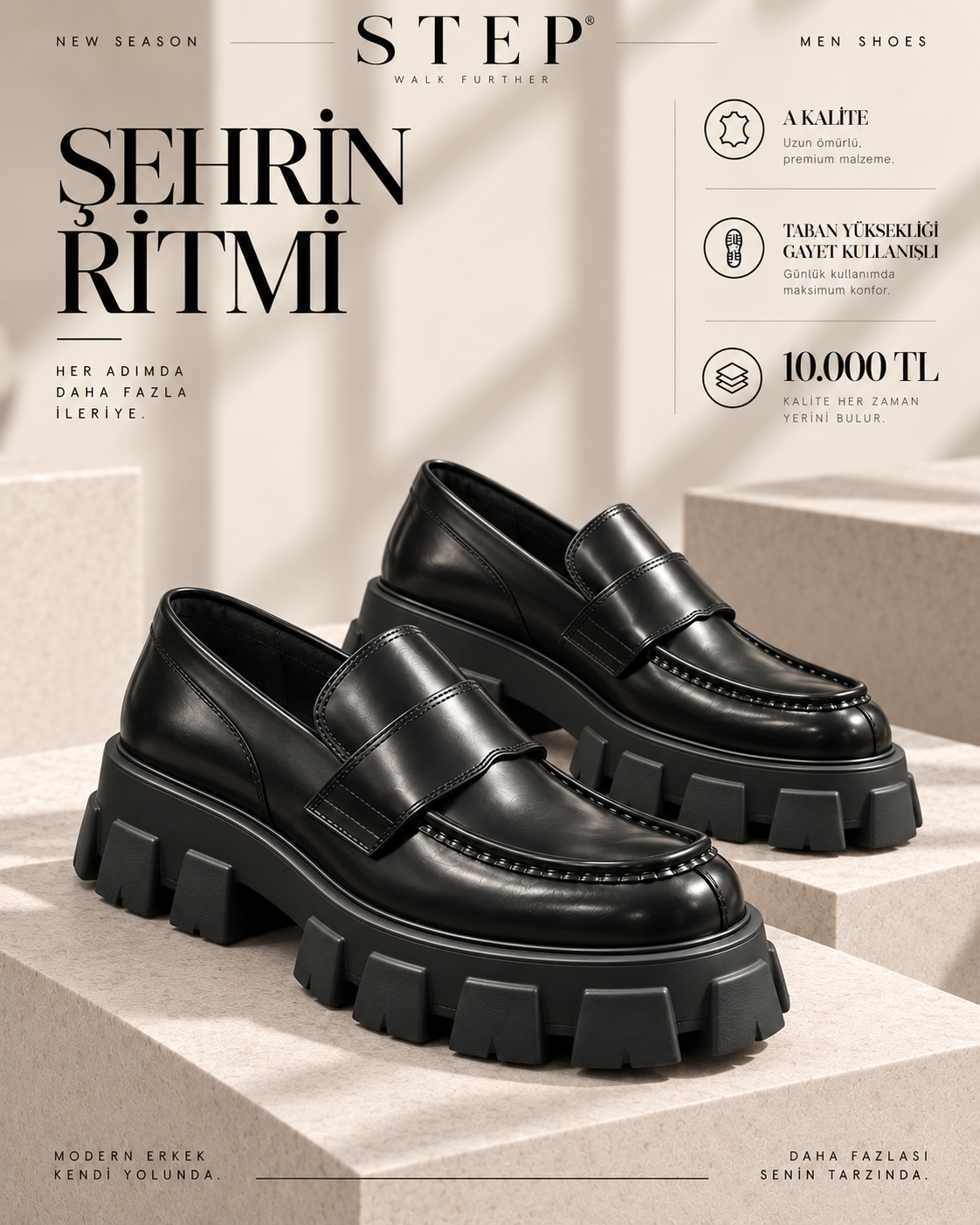 STEP NOIR CHUNK LOAFER”
