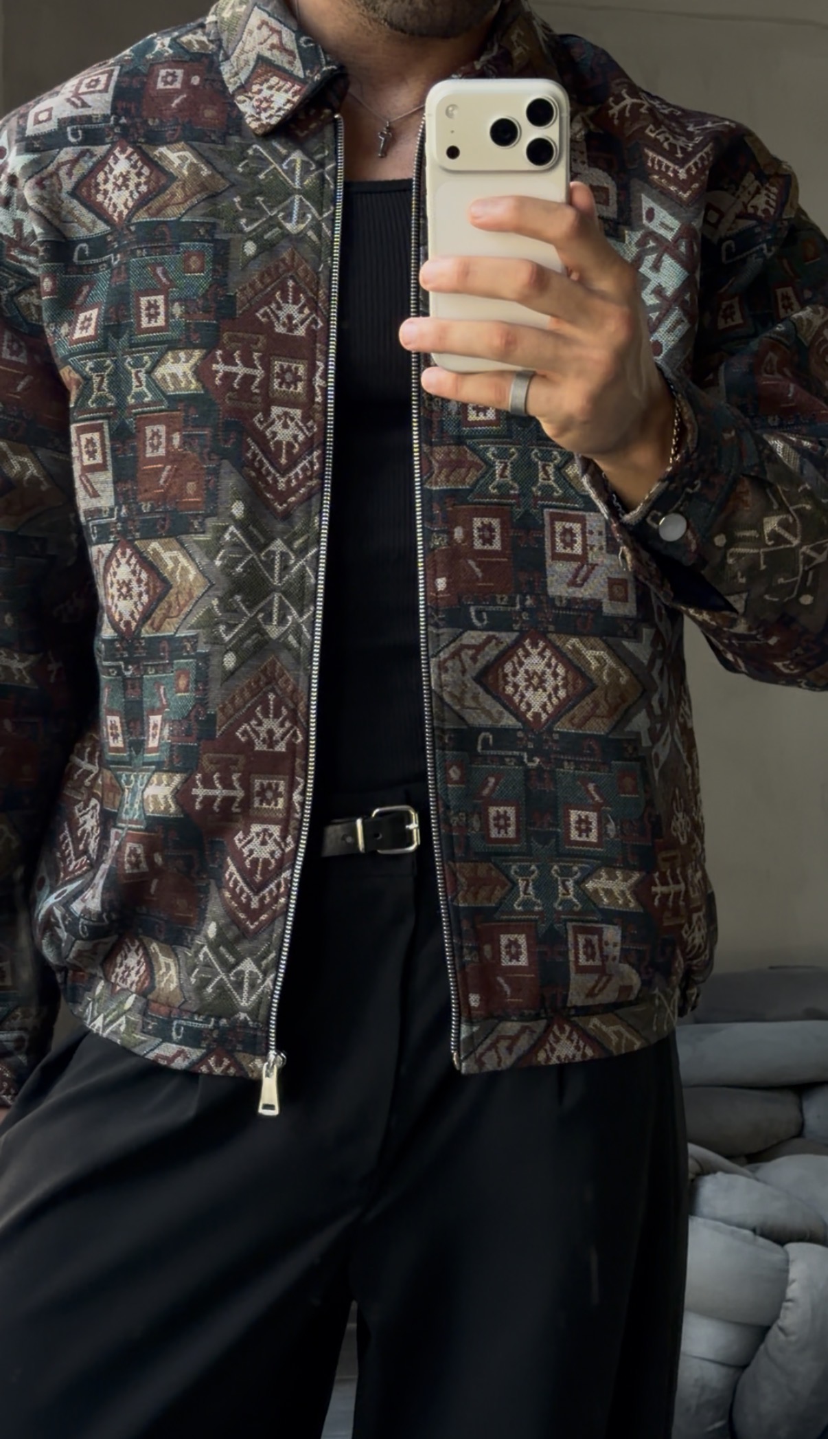 Fermuarlı  Tribal Jacket,