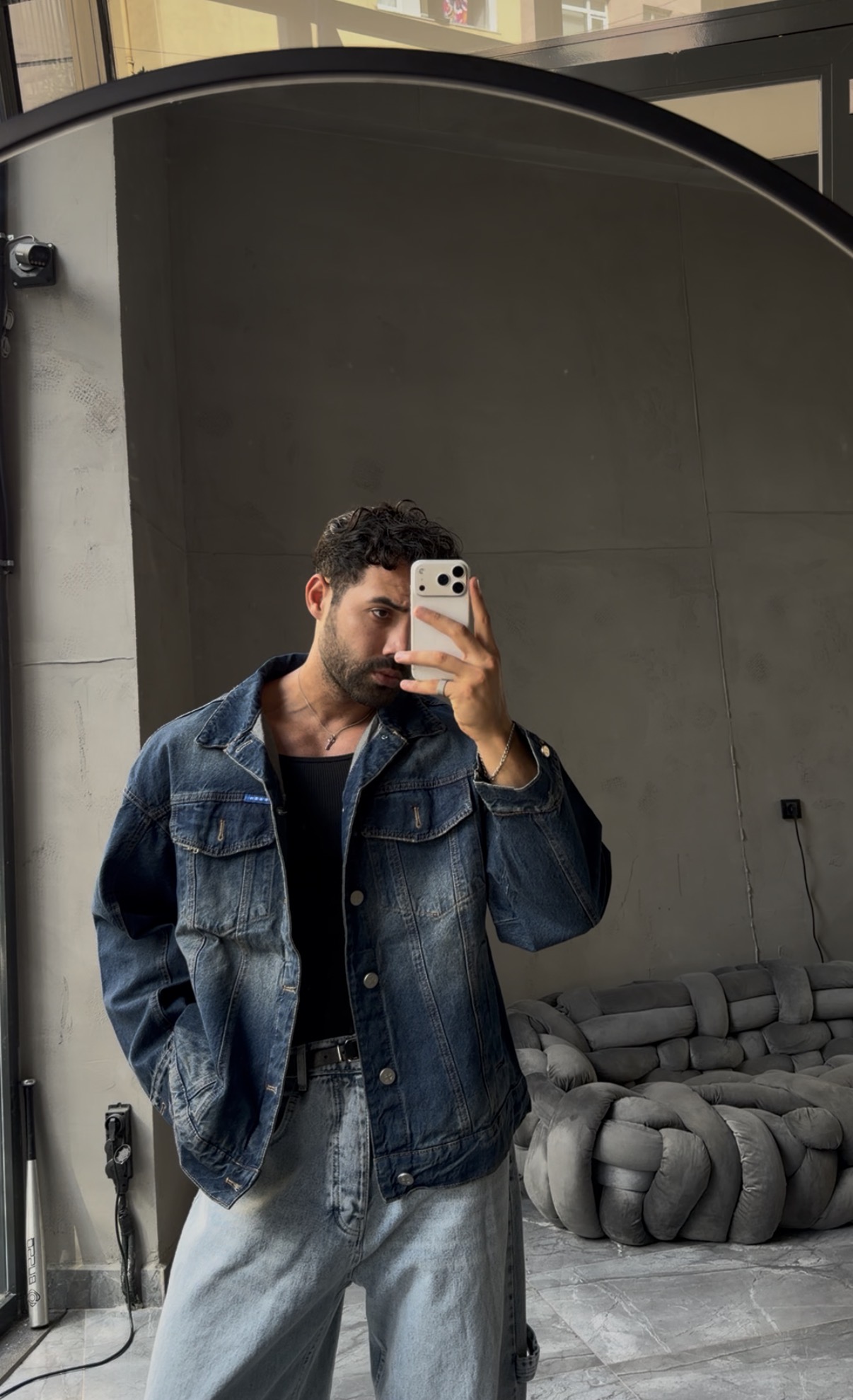 Oversize Denim Ceket & Balon Fit Jean