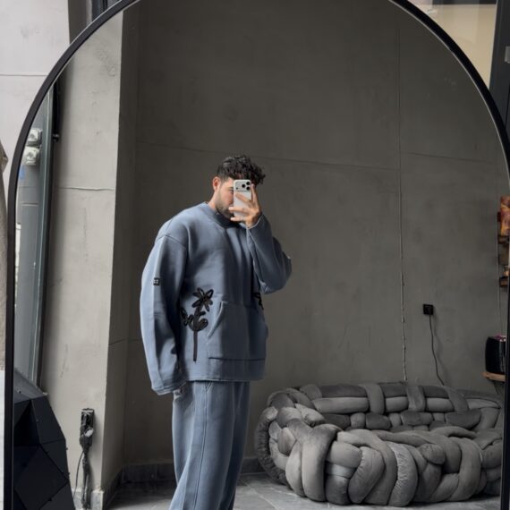 Oversize Kanguru Cepli Sweatshirt Takım