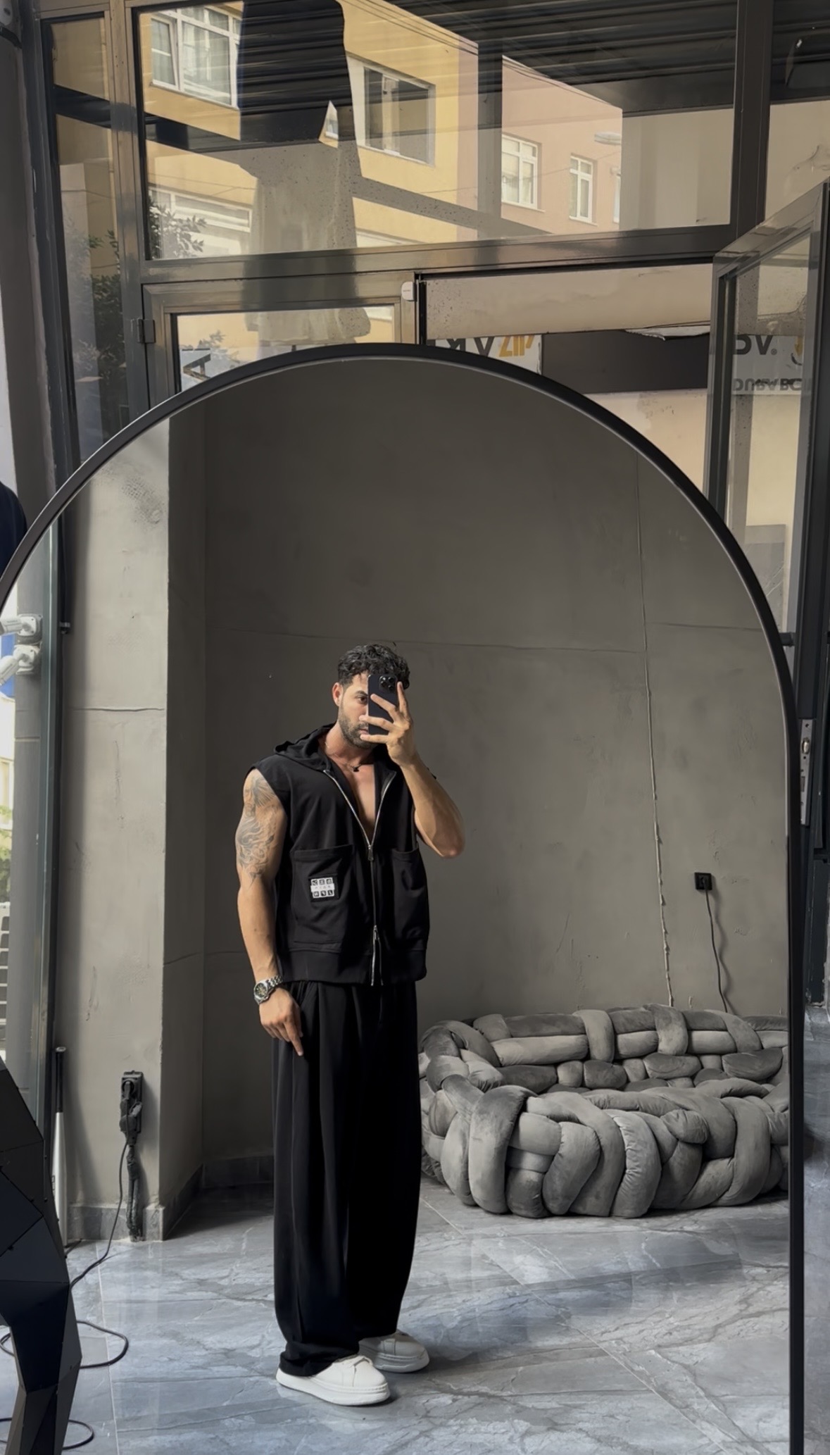 * Oversize Kolsuz Hoodie & Bol Paça Eşofman Takımı