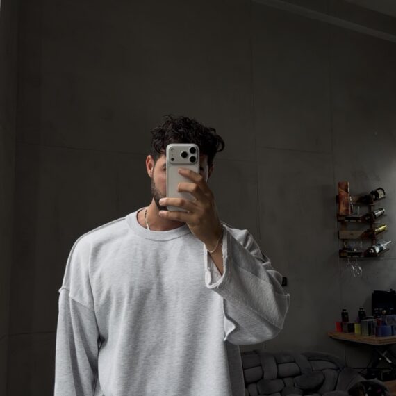 Oversize Bisiklet Yaka Sweatshirt